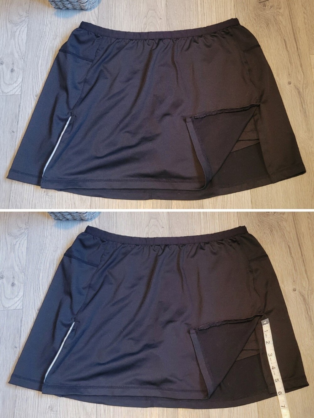 New Balance Lightning Dry Black Athletic Skorts (Skirt + Built-in Short), Medium - Picture 5 of 16